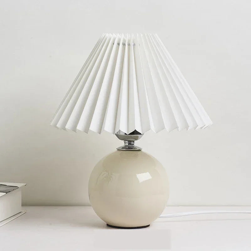 Ceramic Nordic Table Lamp, Pleated