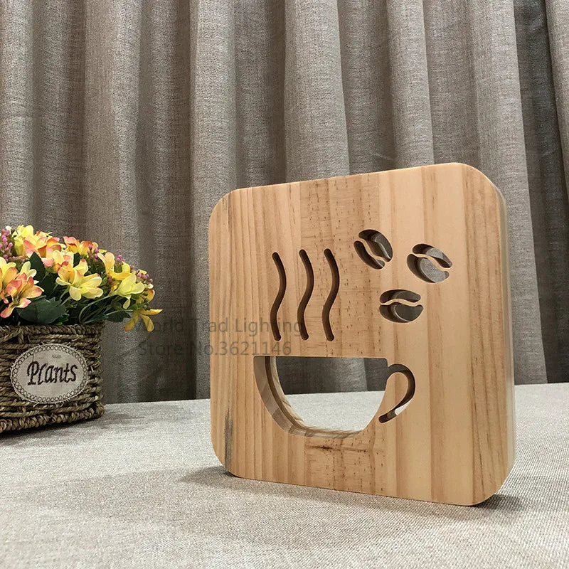 Charming LED Wood Night Light