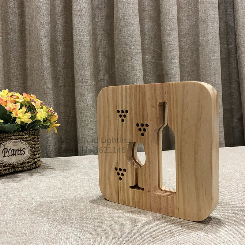 Charming LED Wood Night Light