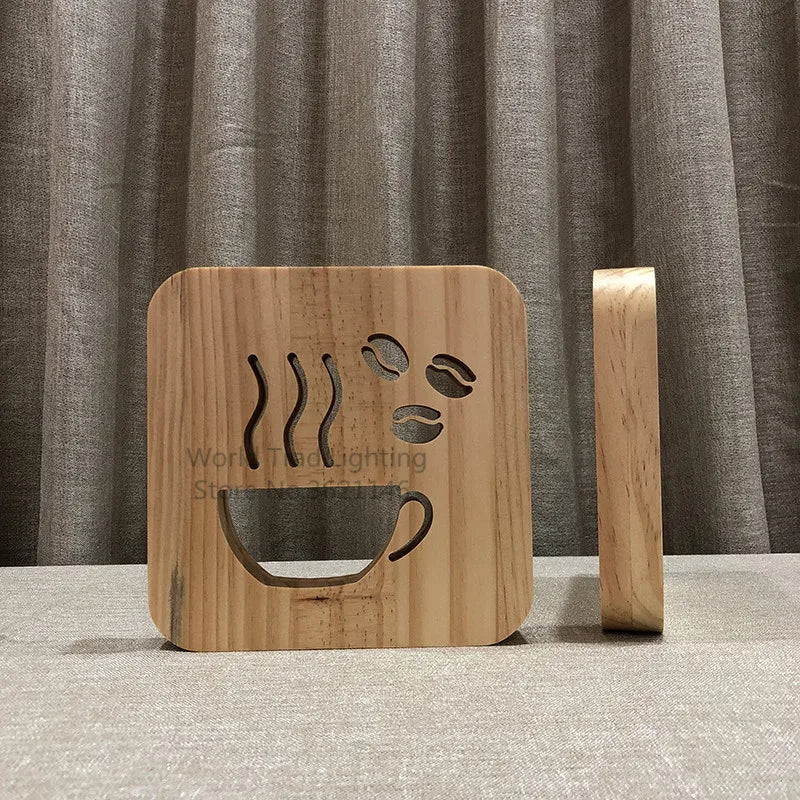 Charming LED Wood Night Light