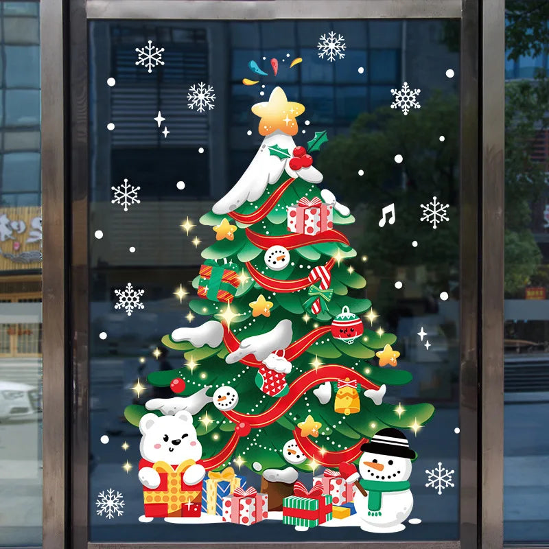 Christmas Santa Snowflake Window Stickers