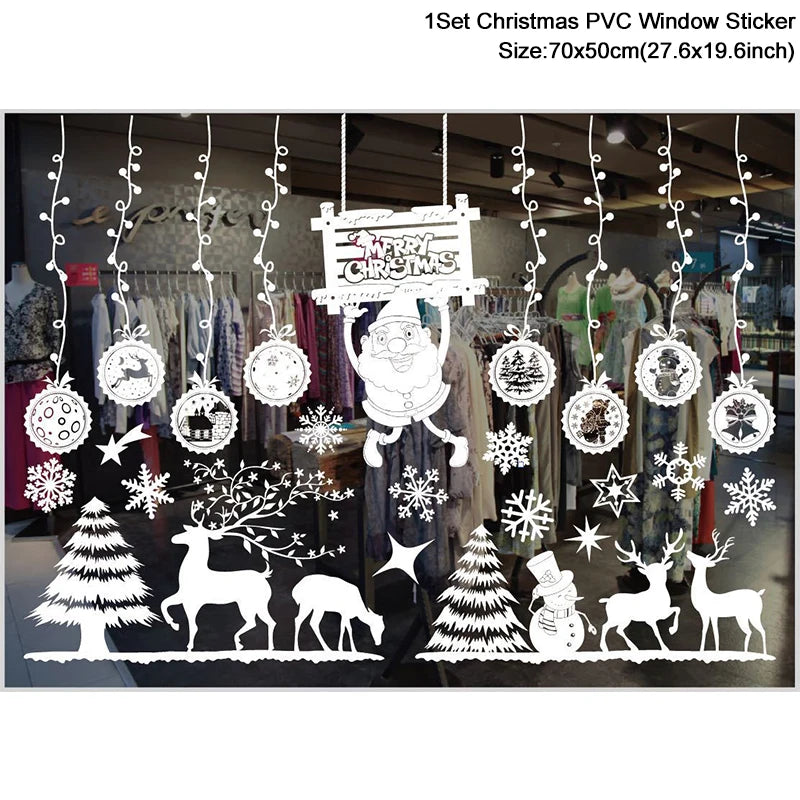 Christmas Santa Snowflake Window Stickers