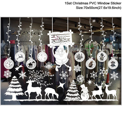 Christmas Santa Snowflake Window Stickers