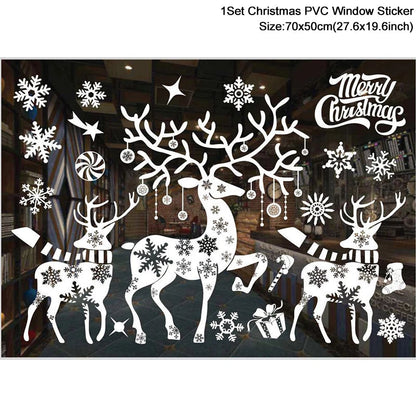 Christmas Santa Snowflake Window Stickers