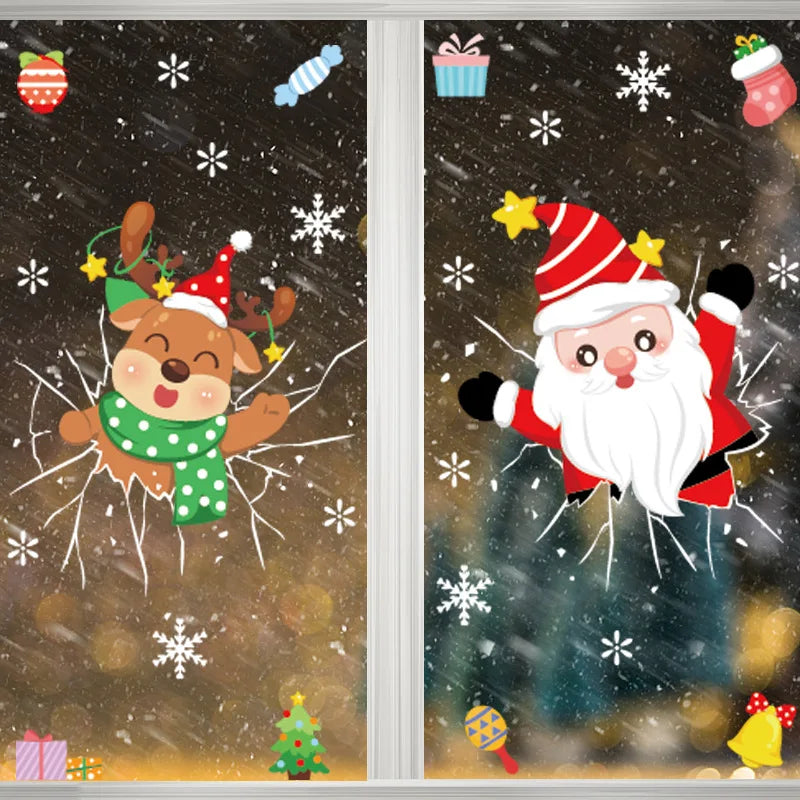 Christmas Santa Snowflake Window Stickers