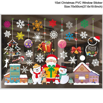 Christmas Santa Snowflake Window Stickers