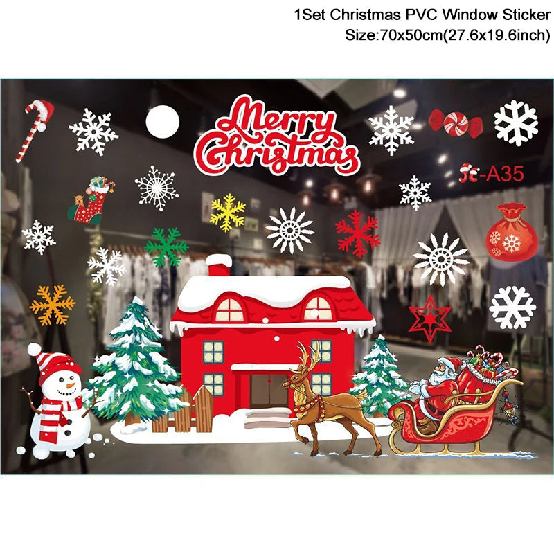 Christmas Santa Snowflake Window Stickers