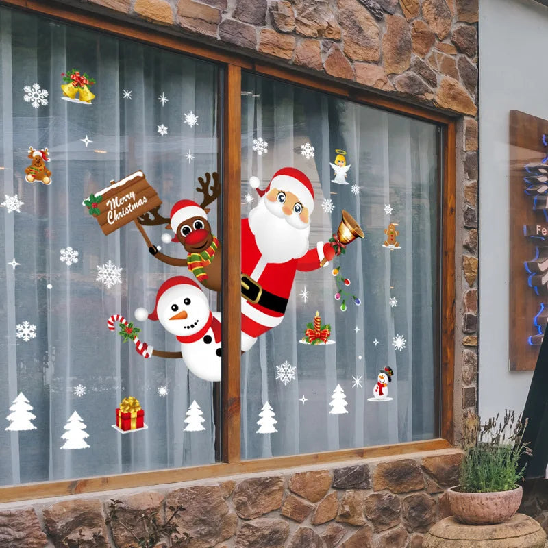 Christmas Santa Snowflake Window Stickers