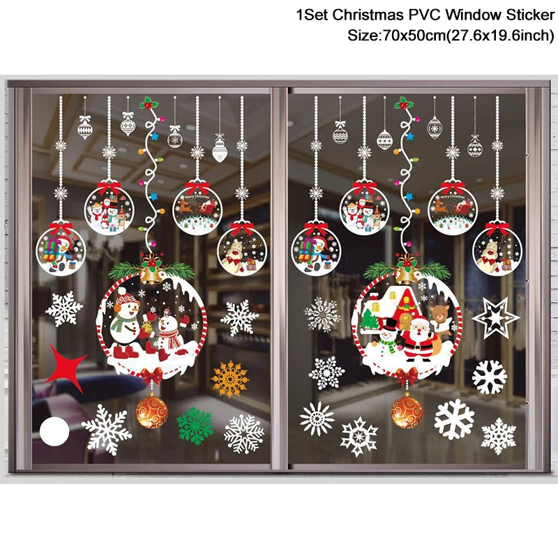 Christmas Santa Snowflake Window Stickers