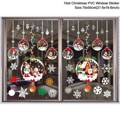 Christmas Santa Snowflake Window Stickers