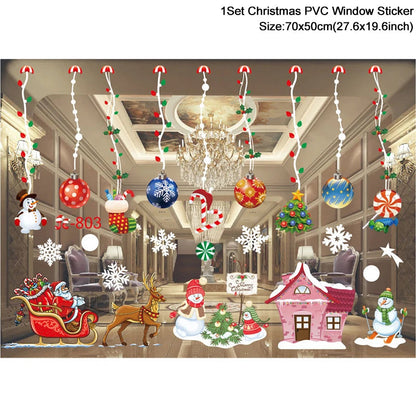 Christmas Santa Snowflake Window Stickers