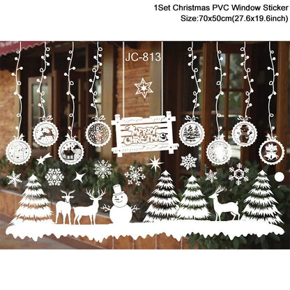 Christmas Santa Snowflake Window Stickers