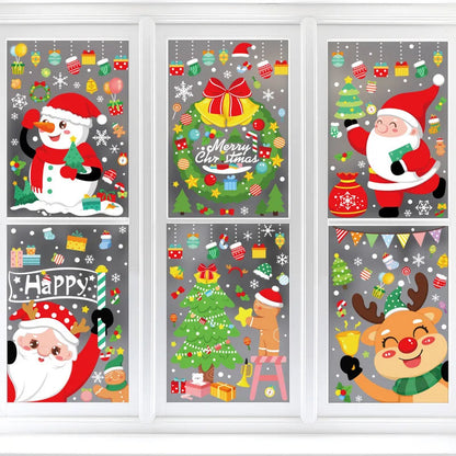 Christmas Santa Snowflake Window Stickers