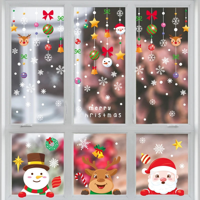 Christmas Santa Snowflake Window Stickers