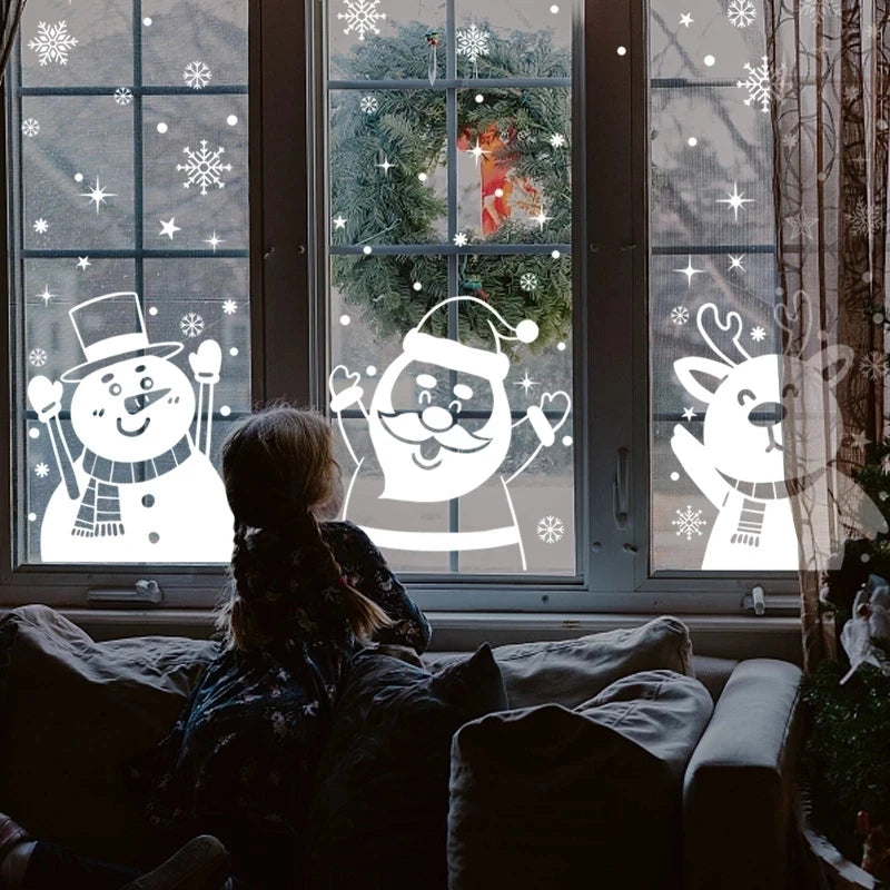 Christmas Santa Snowflake Window Stickers