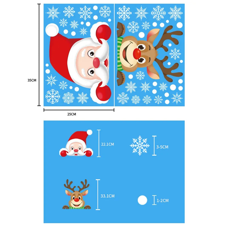 Christmas Santa Snowflake Window Stickers