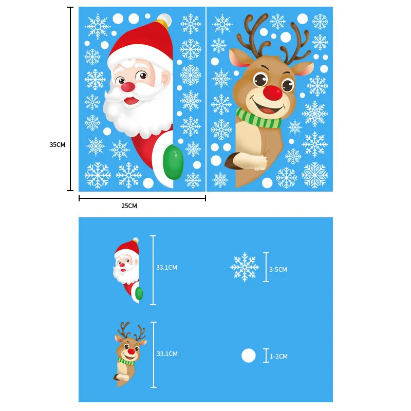 Christmas Santa Snowflake Window Stickers