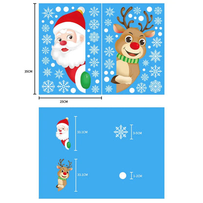 Christmas Santa Snowflake Window Stickers