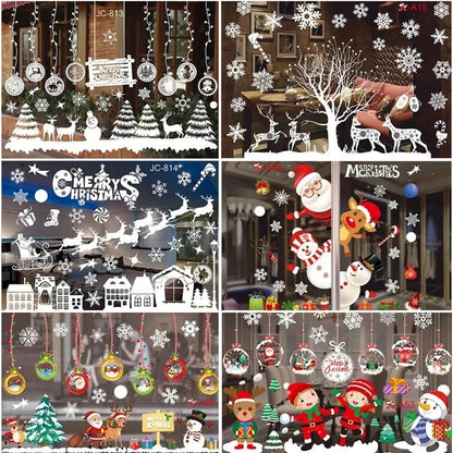 Christmas Santa Snowflake Window Stickers