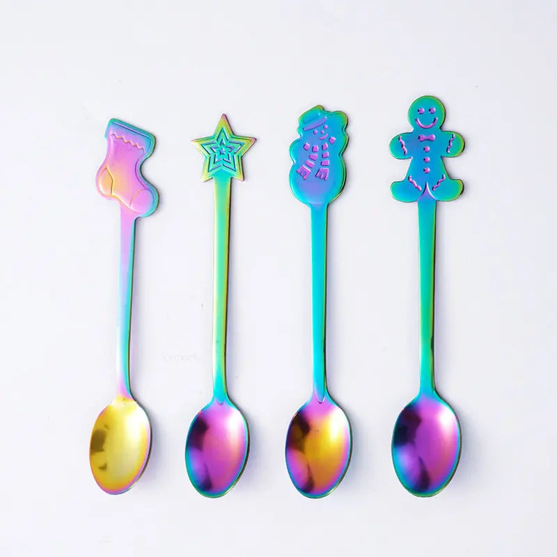 Christmas Stainless Steel Coffee Spoons