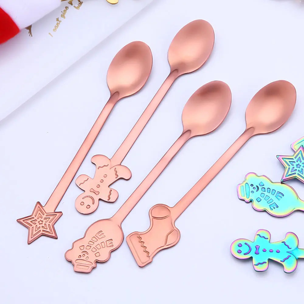 Christmas Stainless Steel Coffee Spoons