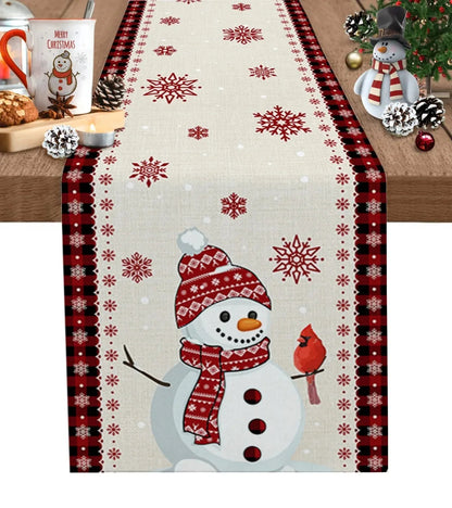 Christmas Tree Linen Table Runner