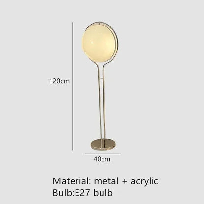 Chrome Metal White Acrylic Floor Lamp