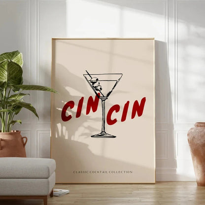 Cin Cin Cheers Cocktail Canvas Art