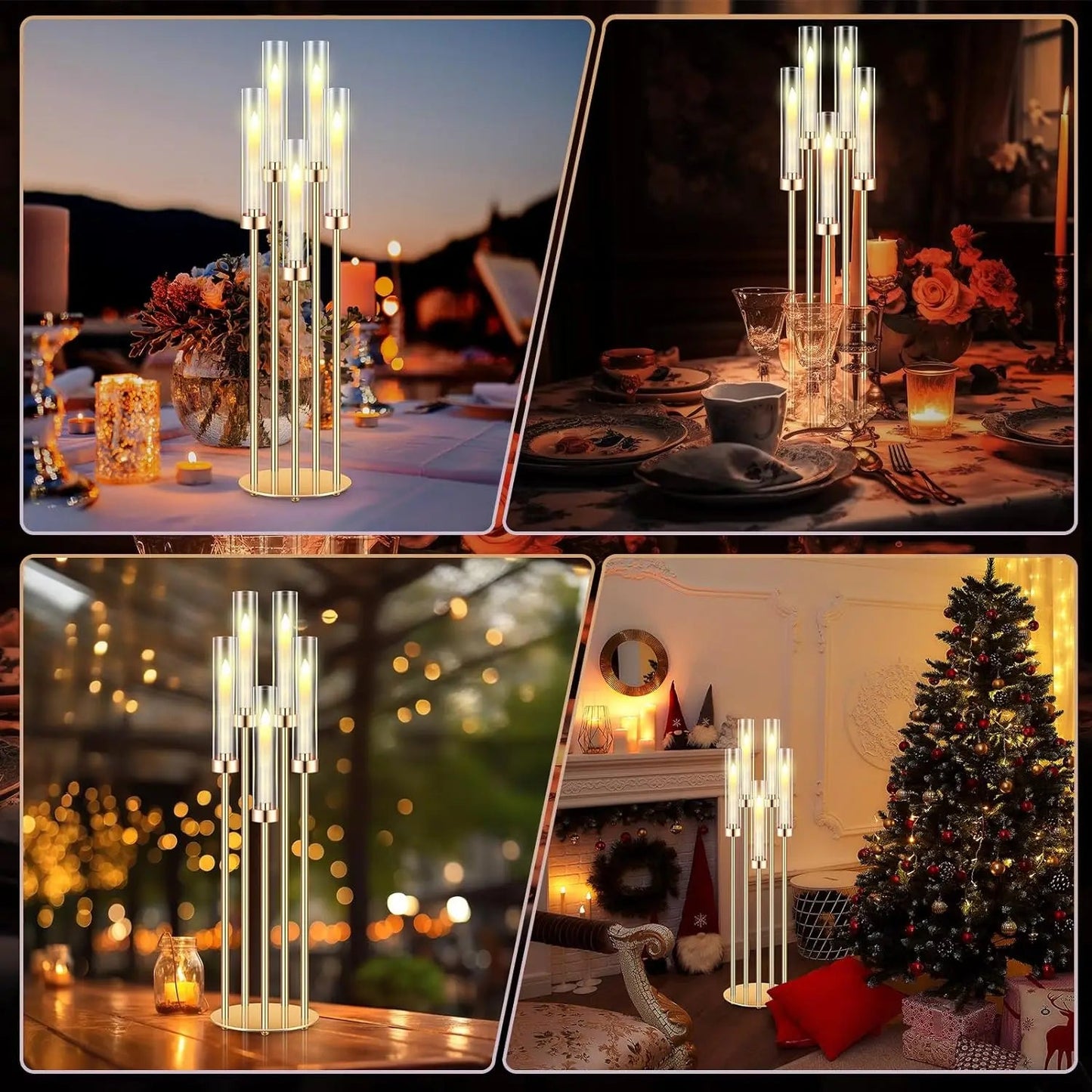 Clear Acrylic 5-Arm Candelabra 35"