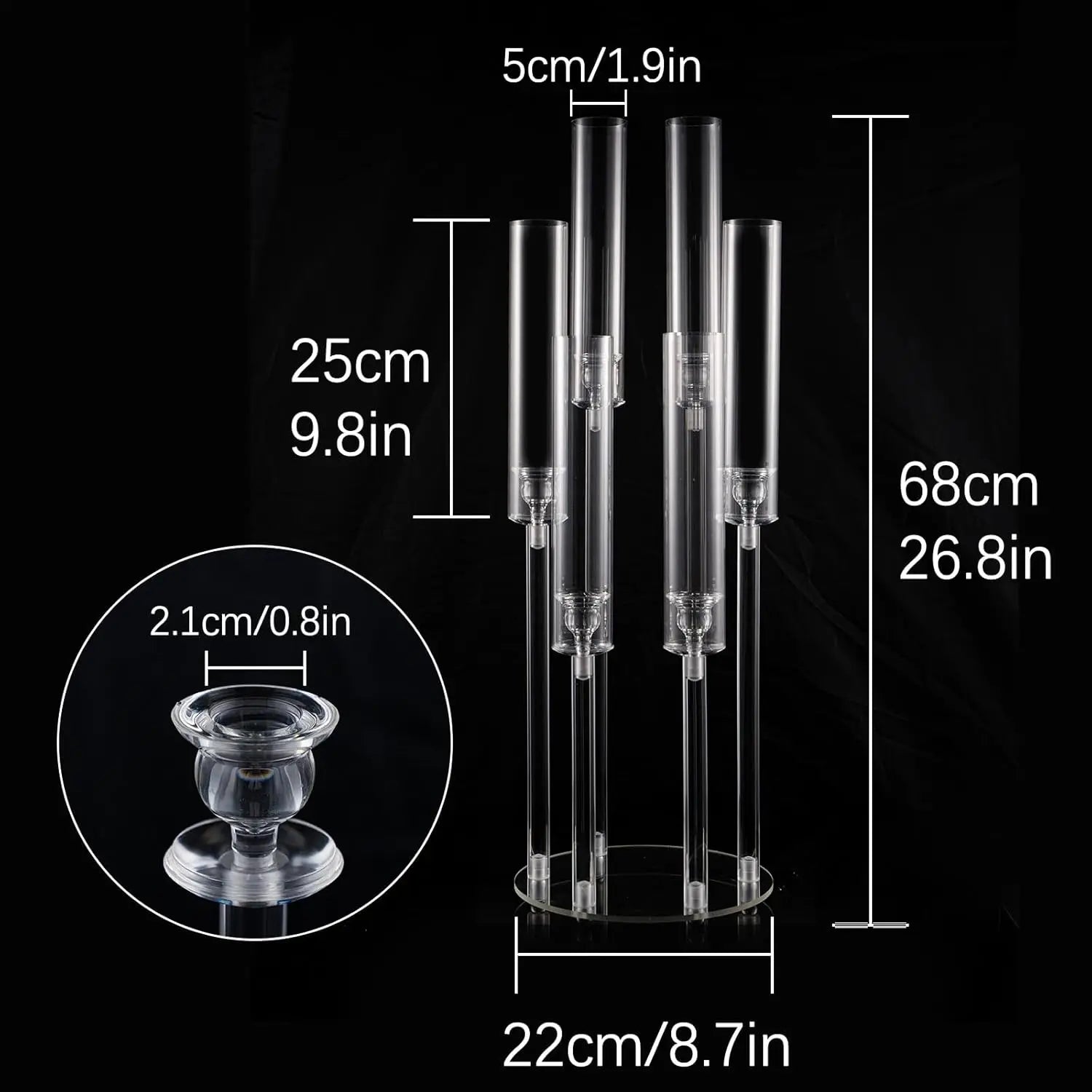 Clear Acrylic 6-Arm Candle Holder