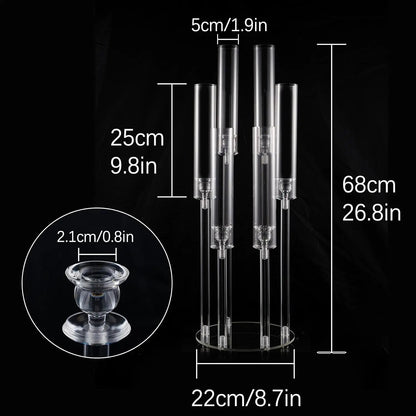 Clear Acrylic 6-Arm Candle Holder