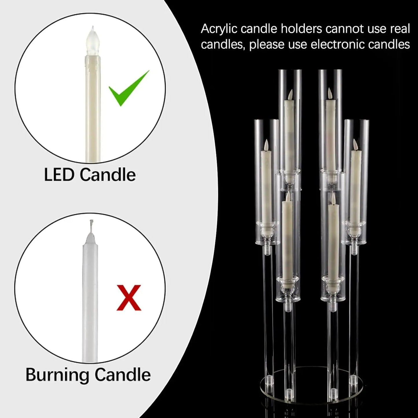 Clear Acrylic 6-Arm Candle Holder