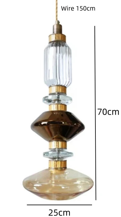 Clear Amber Glass LED Pendant Lamp