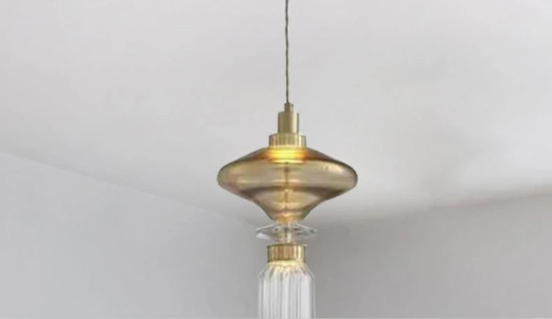 Clear Amber Glass LED Pendant Lamp