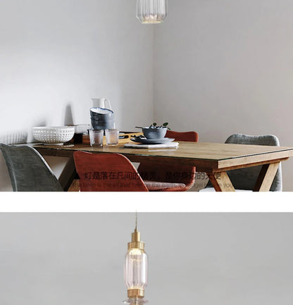 Clear Amber Glass LED Pendant Lamp