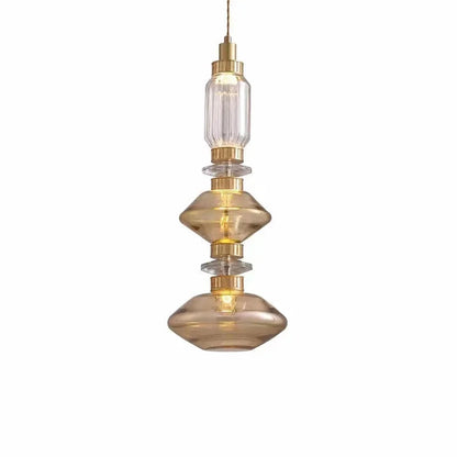 Clear Amber Glass LED Pendant Lamp