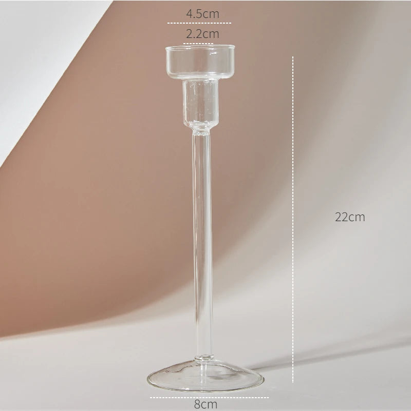 Clear Glass Nordic Candleholder Decor