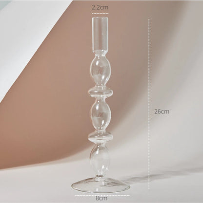 Clear Glass Nordic Candleholder Decor