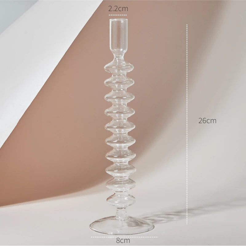 Clear Glass Nordic Candleholder Decor