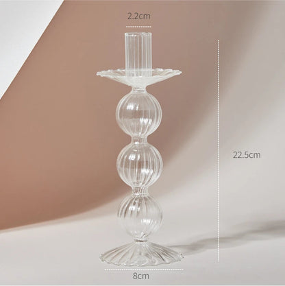 Clear Glass Nordic Candleholder Decor