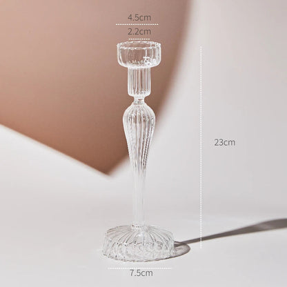 Clear Glass Nordic Candleholder Decor