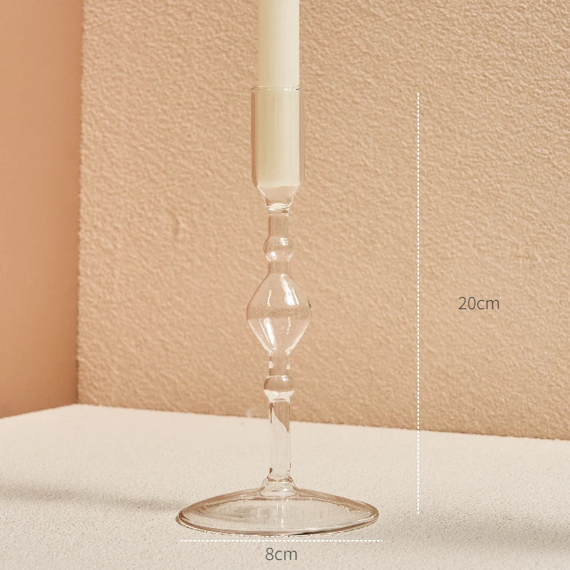 Clear Glass Nordic Candleholder Decor