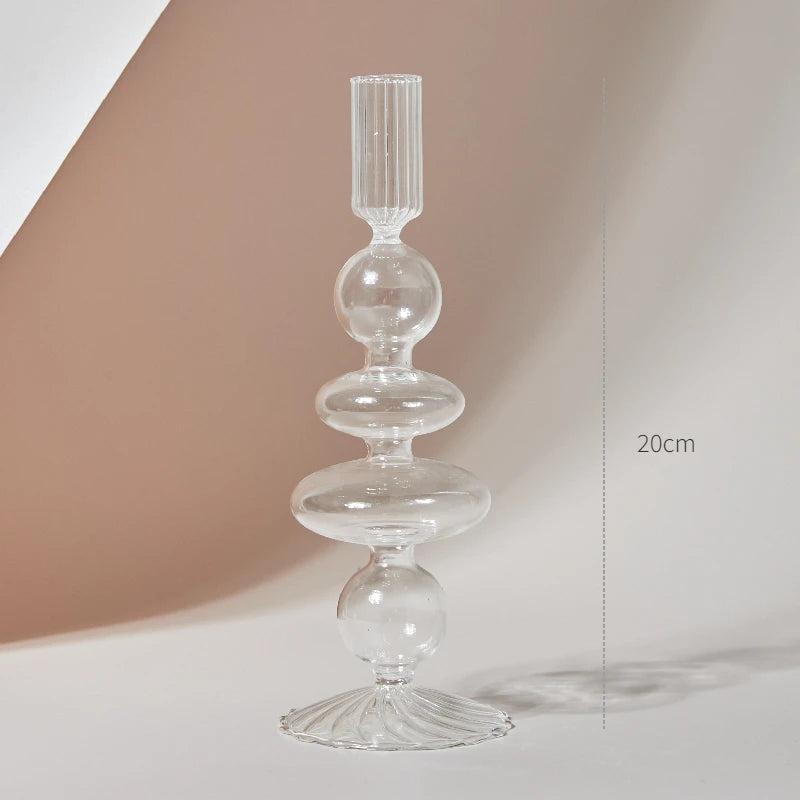 Clear Glass Nordic Candleholder Decor