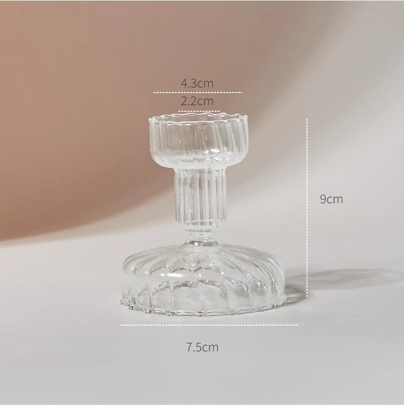 Clear Glass Nordic Candleholder Decor