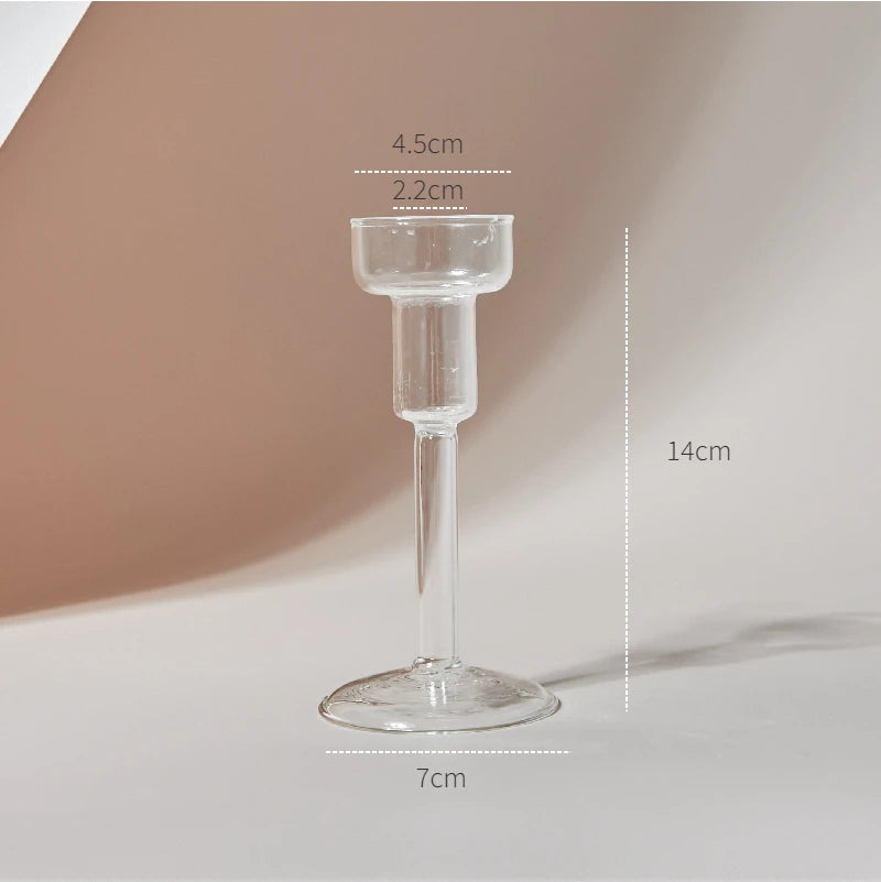 Clear Glass Nordic Candleholder Decor