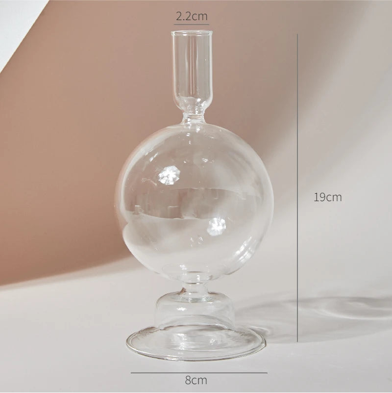 Clear Glass Nordic Candleholder Decor