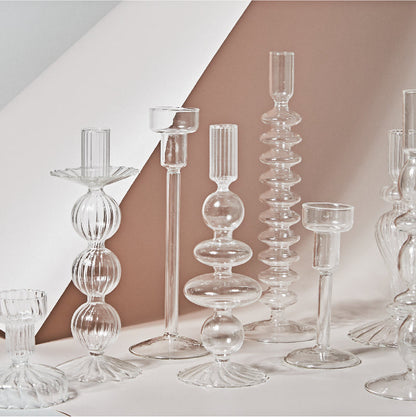 Clear Glass Nordic Candleholder Decor