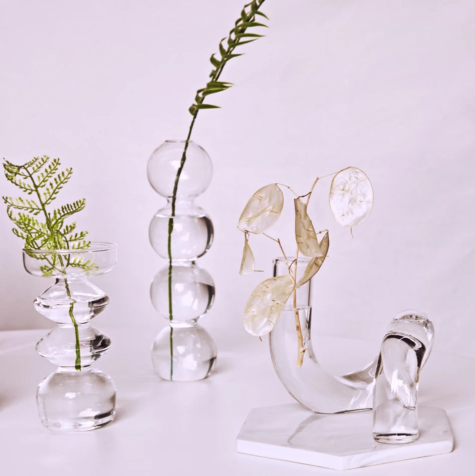 Clear Glass Nordic Candleholder Decor