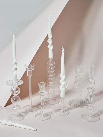 Clear Glass Nordic Candleholder Decor