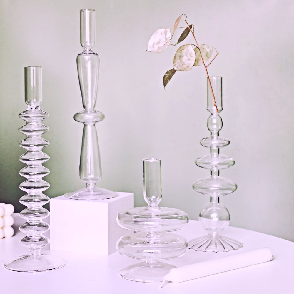 Clear Glass Nordic Candleholder Decor